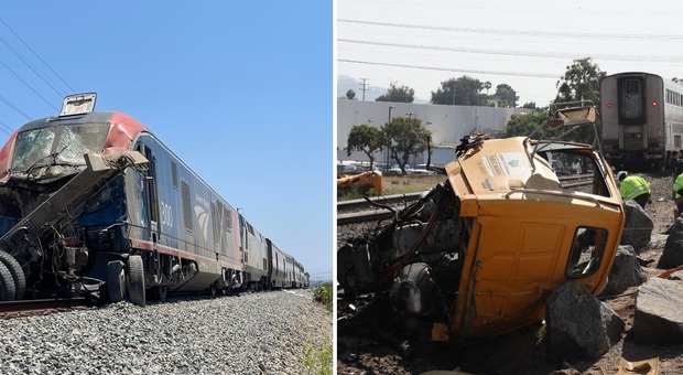 Treno deragliato con 200 passeggeri a bordo: «Ha travolto un camion sui binari», l'autista è stato sbalzato via nell'impatto