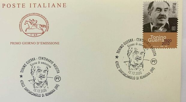Un francobollo per Tonino Guerra, poeta e sceneggiatore, nell'anniversario della nascita