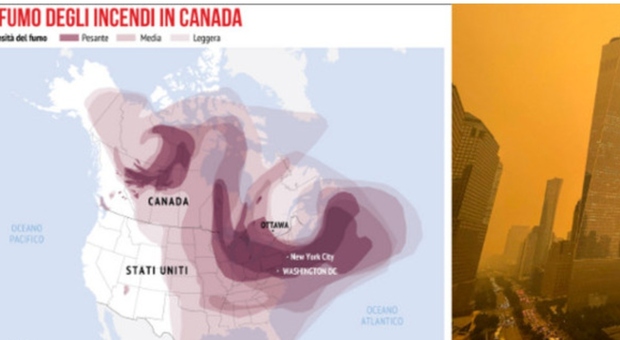Incendi in Canada, allarme inquinamento per 110 milioni di americani