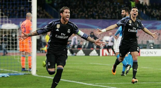 Il gol di Sergio Ramos a Napoli