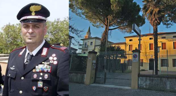 Il maresciallo Raffaele Battipaglia e la stazione carabinieri di Jesolo