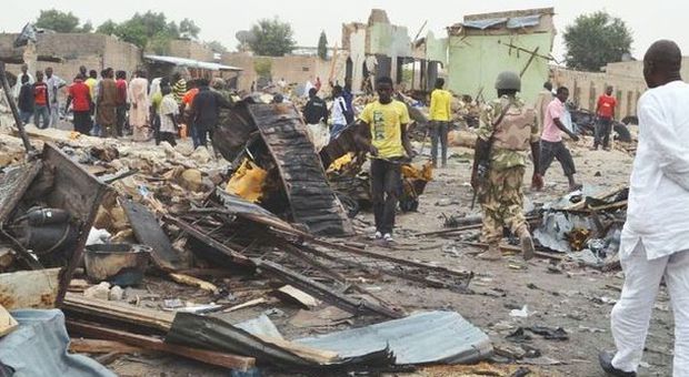 La scena di un attentato in Nigeria