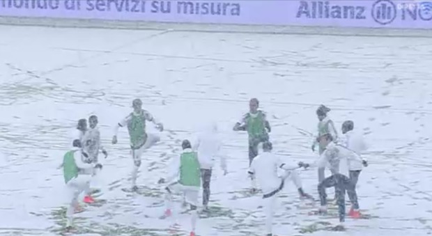 Juve-Atalanta rinviata, bufera di neve all'Allianz Stadium