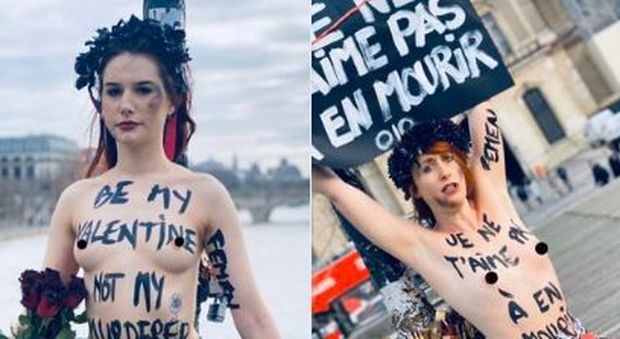 San Valentino, Femen si incatenano contro i femminicidi: «Non ti amo da morire»