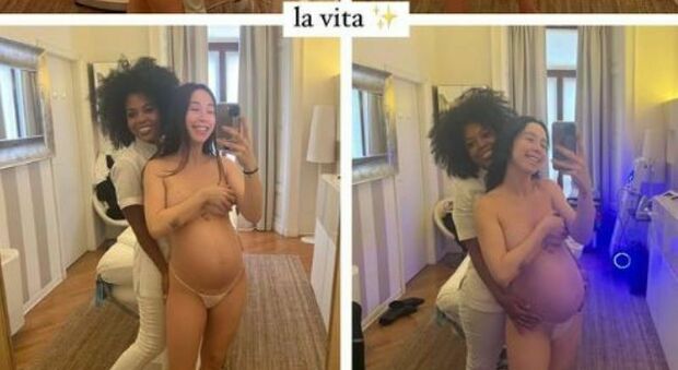 Aurora Ramazzotti mezza nuda su Instagram: l'evoluzione del suo pancione. Poi, la risposta pungente alla fan