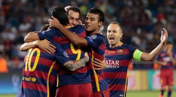 Supercoppa Europea al Barça: da 4-1 a 4-4 col ​Siviglia, poi Pedro decide nei supplementari