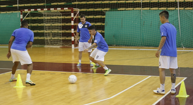 William Rocha in allenamento con l'AcquaeSapone Futsal