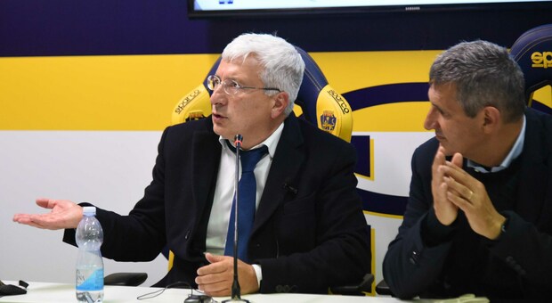 Il presidente Romano con il tecnico Maurizi