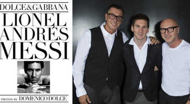 Leo Messi con gli stilisti Dolce e Gabbana