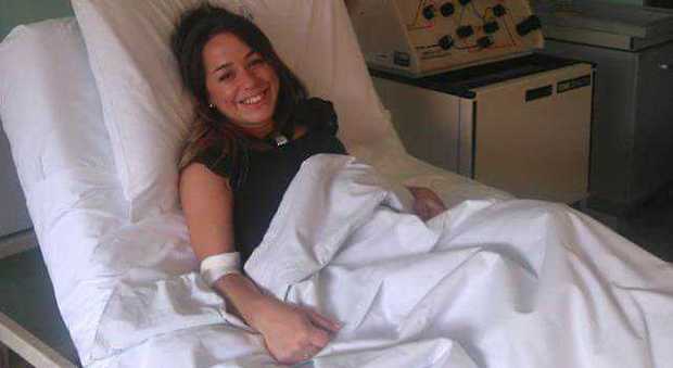 Valentina Marchi al prelievo delle cellule, in ospedale a Udine