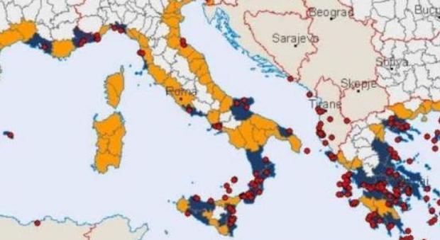 Tsunami nel mediterraneo, a rischio Sicilia, Calabria e Salento: la prima mappa