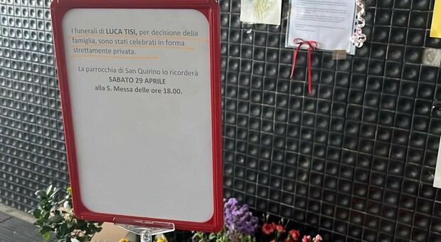 Funerali di Luca Tisi celebrati in forma privata, domani l'addio a San Quirino