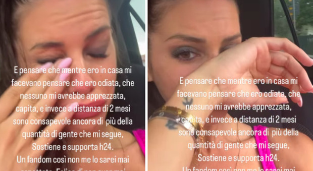 Antonella Fiordelisi in lacrime su Instagram: «Al GfVip mi odiavano, mentre adesso sono seguita da milioni di persone»