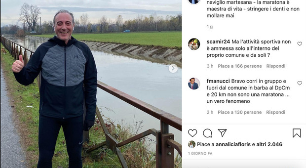 Giulio Gallera "runner" viola la zona arancione e si smaschera da solo su Instagram