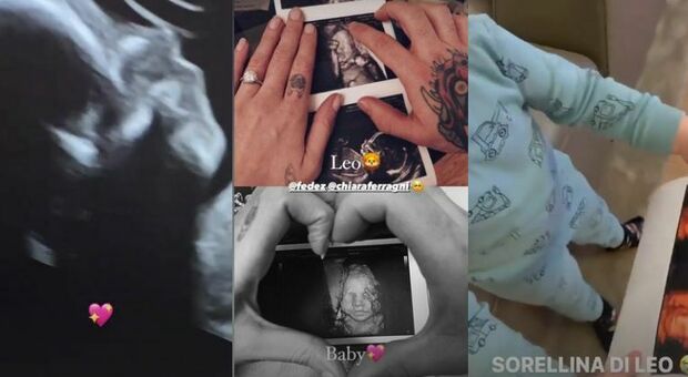Chiara Ferragni nel terzo trimestre di gravidanza mostra l'ecografia della bambina, la reazione di Leo scioglie i fan