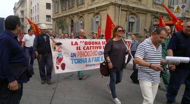 Sciopero dei cantieri Proteste contro Renzi