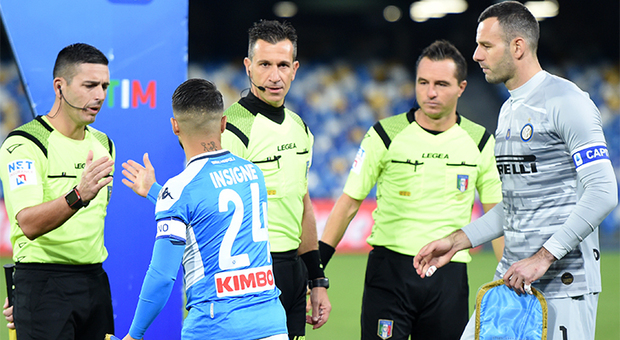 Cagliari-Napoli, fischia Doveri: a Rocchi il big match Lazio-Inter