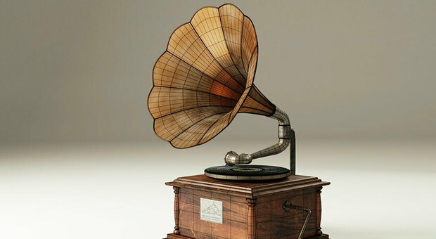 Un antico grammofono, oggetto per collezionisti
