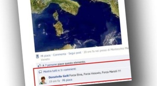 "Forza Vesuvio, forza Etna": donna a processo per un post razzista su Fb -Guarda le foto