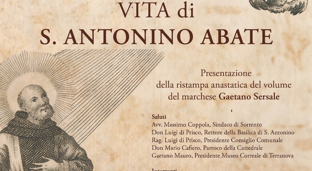 Sorrento, presentata la ristampa del libro di Gaetano Sersale sulla vita di Sant'Antonino