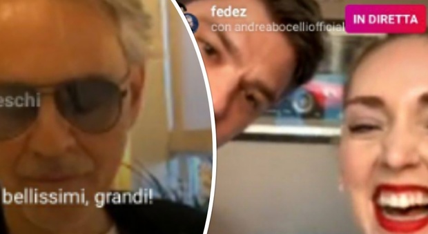 Chiara Ferragni e Fedez, il concerto con Andrea Bocelli su Instagram è da brividi. «'Con te partirò' fa 170 mila contatti»