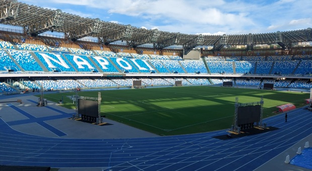 Stadio Diego Armando Maradona allestito per Udinese-Napoli