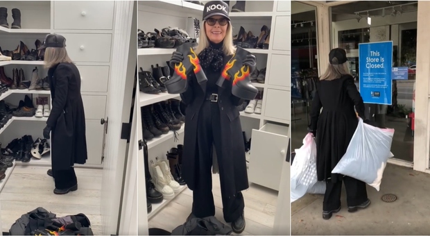 Diane Keaton svuota l'armadio su Instagram: «Tutta questa roba non mi serve»