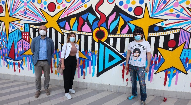 Maradona, il murale buono al Polifunzionale di Soccavo