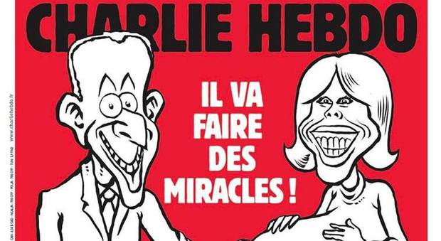 Charlie Hebdo, la copertina su Macron e la moglie fa infuriare i social -GUARDA