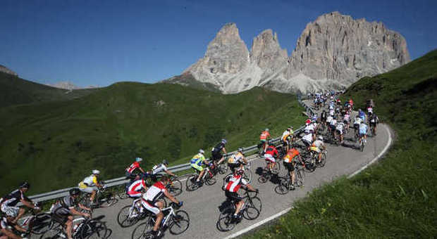 Un'immagine di una precedente edizione della Maratona delle Dolomiti