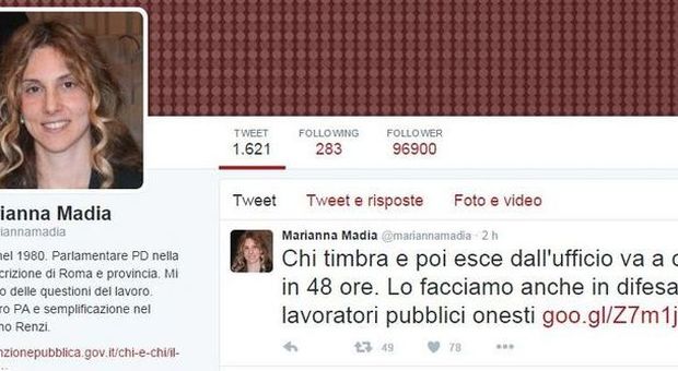 Il Tweet del ministro Madia