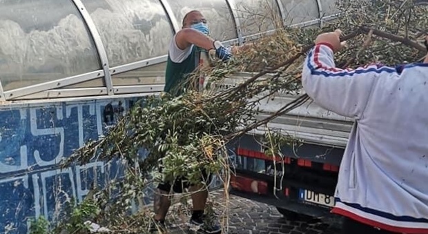 Napoli, volontari in azioni per ripulire piazza Italia a Fuorigrotta