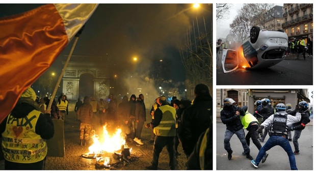 Gilet gialli, scontri in tutta la Francia: ruspa sfonda gli uffici del governo