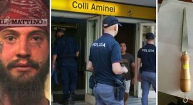 Terrore a Napoli, uomo armato di coltello in metro: arrestato. scoppia il panico tra i passeggeri, ci sono feriti
