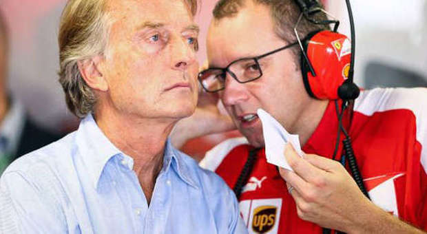 Il presidente della Ferrari Montezemolo con Domenicali
