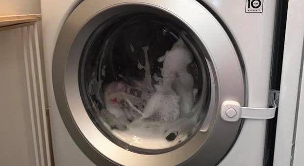 Bimba chiusa nella lavatrice, programma parte da solo, denuncia Fb della mamma