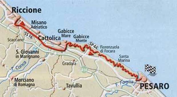 La cartina del confine Marche - Emilia Romagna