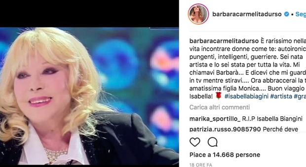 Isabella Biagini morta, il ricordo commovente di Barbara D'Urso