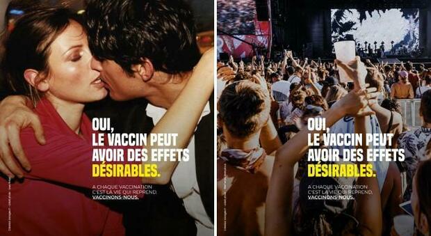 Vaccini, manifesti francesi con baci, vacanze e balli: «Possono avere effetti desiderabili»