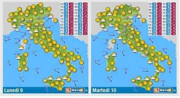 Le previsioni per i prossimi giorni (IlMeteo.it)