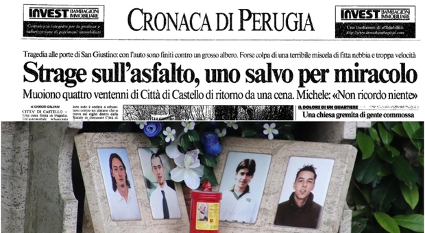 Ragazzi morti a San Giustino, la tragedia fotocopia di 23 anni fa: quattro vittime e un 18enne miracolato