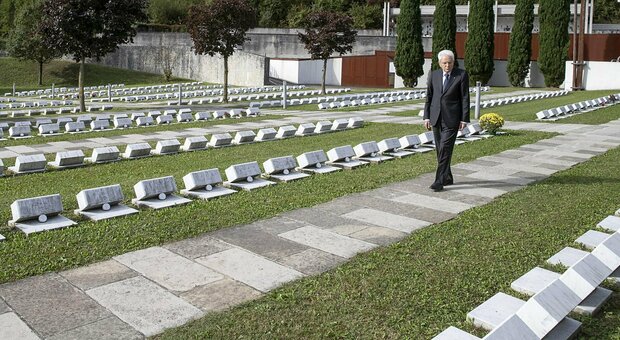 Il presidente della Repubblica, Sergio Mattarella, alla cerimonia di commemorazione della tragedia del Vajont
