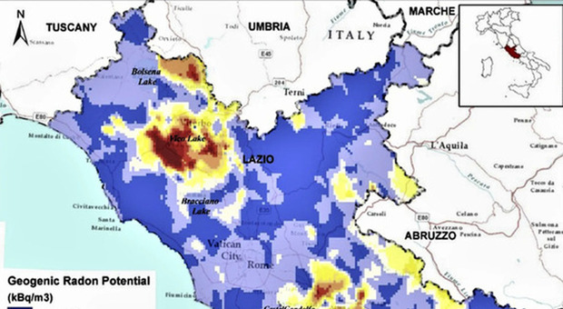 Lazio, la mappa del Randon, gas radioattivo: ecco dove sono i livelli più alti e i rischi per la salute