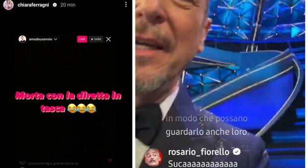 Amadeus, diretta Instagram da Sanremo: gli "insulti" di Fiorello e Chiara Ferragni lo bacchetta