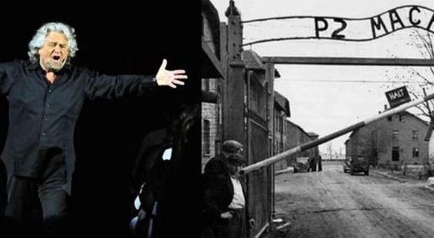 Grillo parafrasa Primo Levi: «Se questo è un Paese...». E posta nel blog foto di Auschwitz