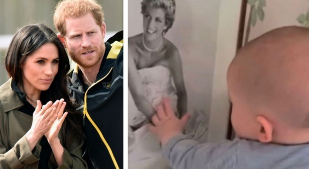 Harry e Meghan, Archie accarezza il ritratto di nonna Lady Diana per il compleanno (e l'incoronazione). La foto della discordia
