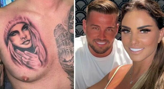 Katie Price, l'ex fidanzato si tatua il suo volto sul petto. I fan: «Sei completamente pazzo»