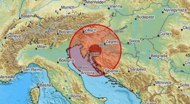 Terremoto oggi in Croazia, forte scossa di magnitudo 4.3: avvertito anche in Italia