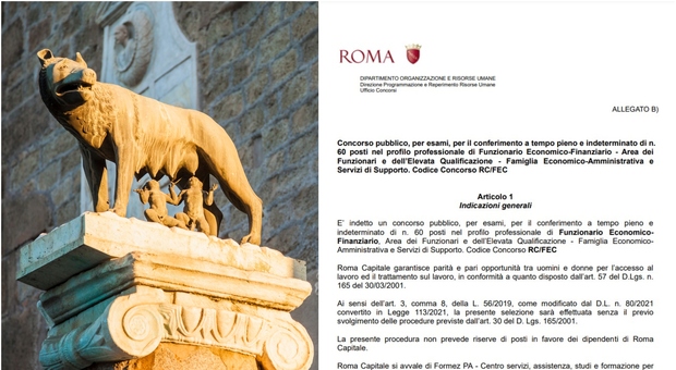 Concorso Roma 2023 per 60 funzionari: requisiti, scadenze e come fare domanda. Ecco il bando