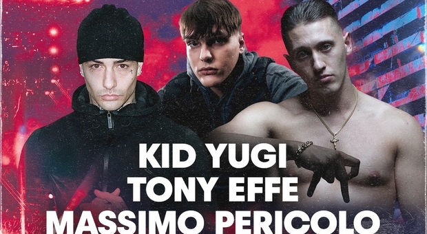 Kid Yugi, Tony Effe e Massimo Pericolo a Scampia